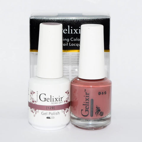 Gelixir 129- Gelixir Gel Polish & Matching Nail Lacquer Duo Set - 0.5oz
