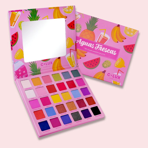c lux aguas frescas eyeshadow  papigmented palette, pink glam box