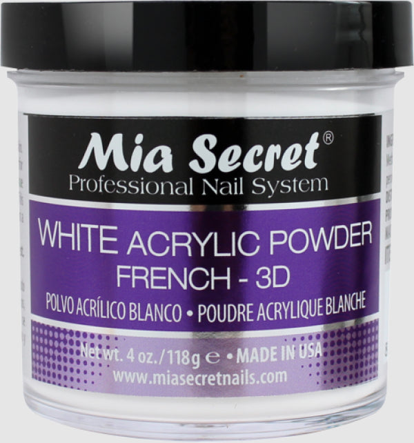 white acrylic powder frech 3d, mia secret nails powder, nails powder, acrylic powder, pink glam box